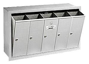 5 Door Vertical Aluminum Mailbox F569