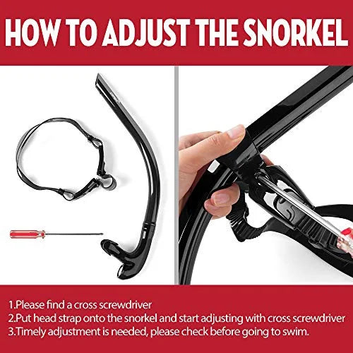 Center Mount Swim Snorkel with Silicone Mouthpiece O62732