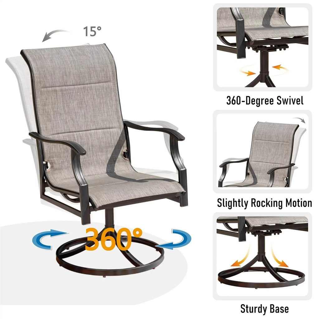5-Piece Outdoor Dining Set with Swivel Chairs and Round Table G83144
