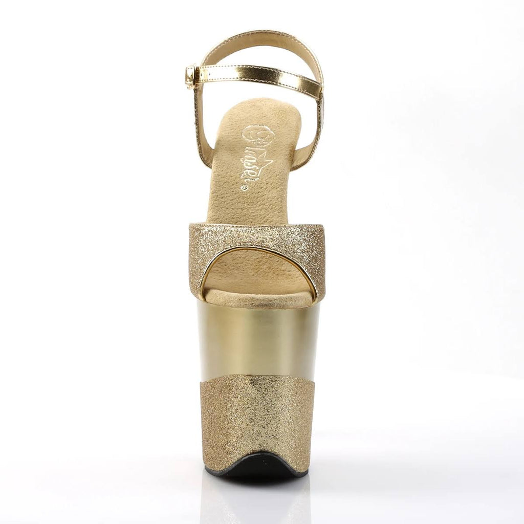 Gold 8x22 Heel Ankle Strap Platform S T8399