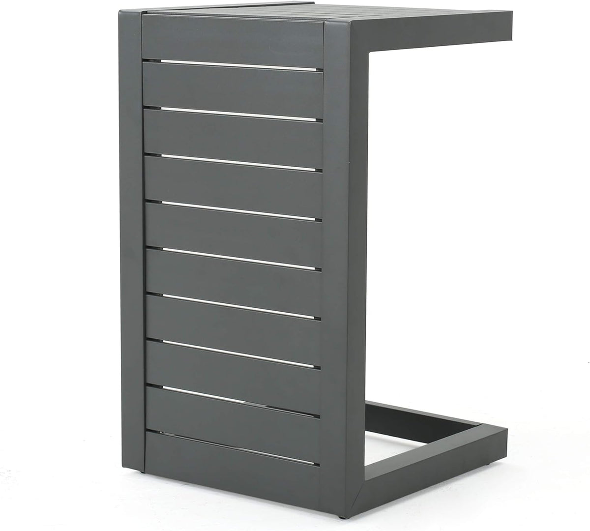 Silver Aluminum C-Shaped End Table U762