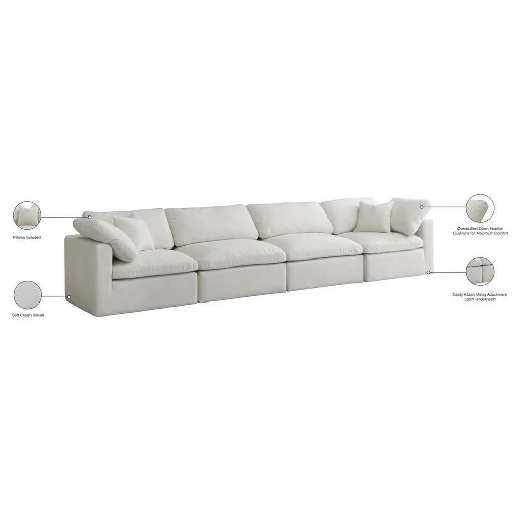 Cream Velvet Modular Sofa S5469