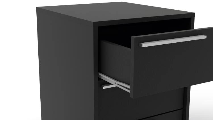 Black 3 Drawer File Cabinet O6947