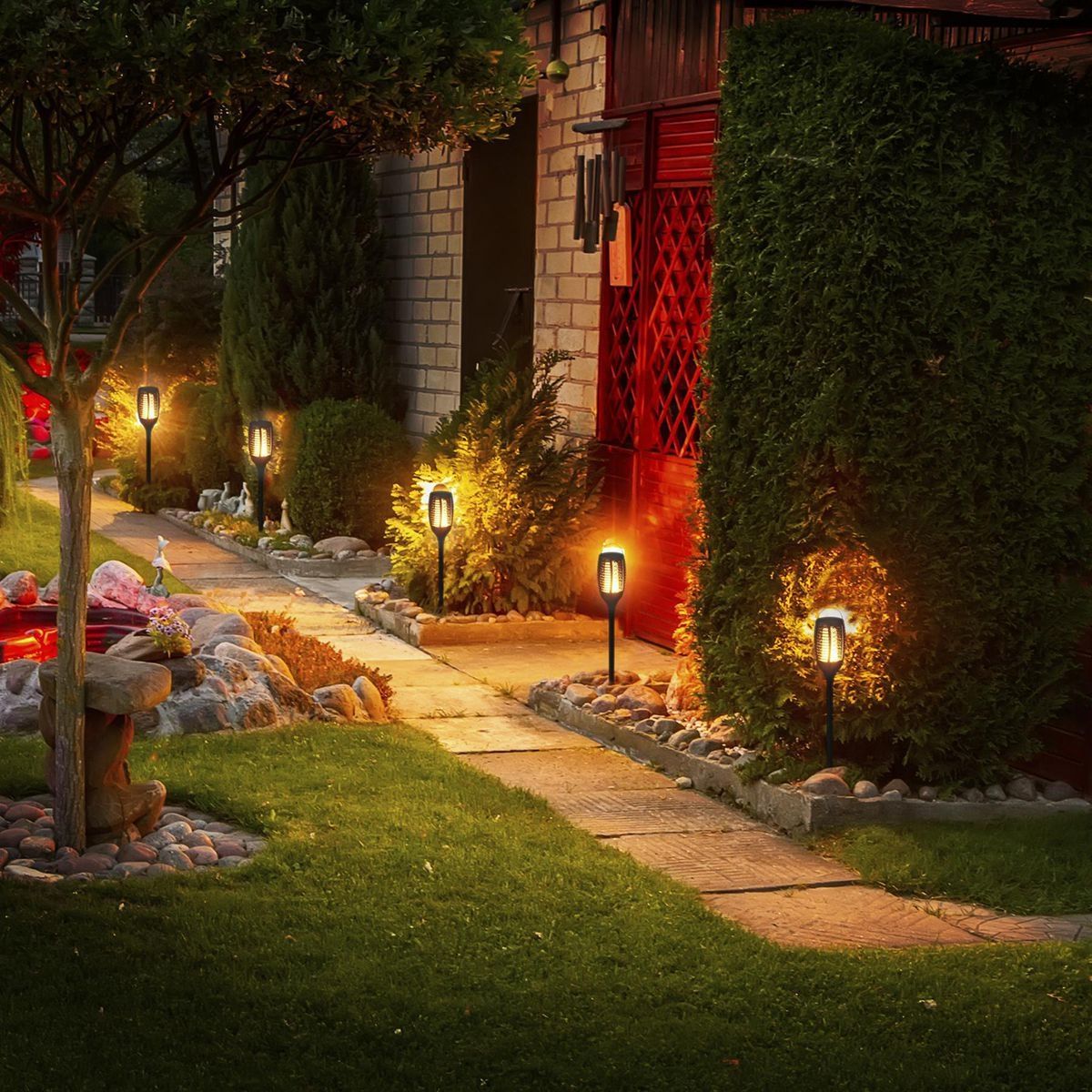 40 in. Solar LED Rechargeable Torch Light U544090