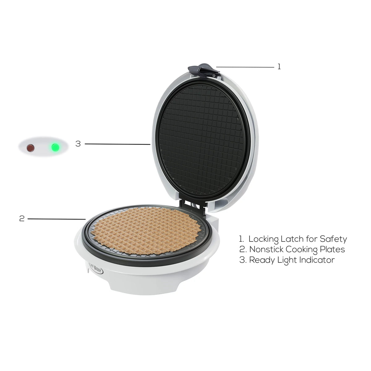 White Electric Nonstick Waffle Cone Maker N614