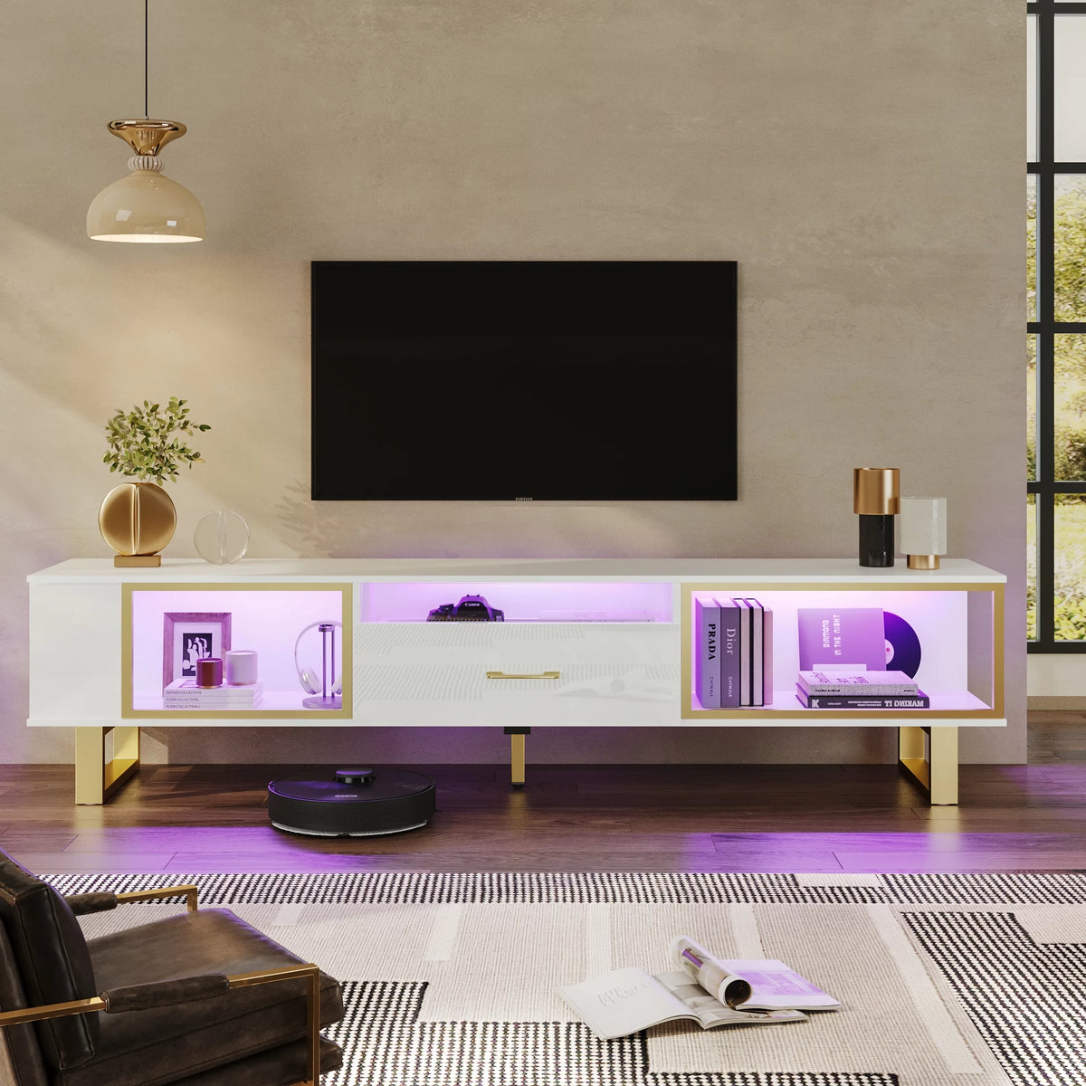 70 inch High Gloss LED TV Stand with Drawer X487