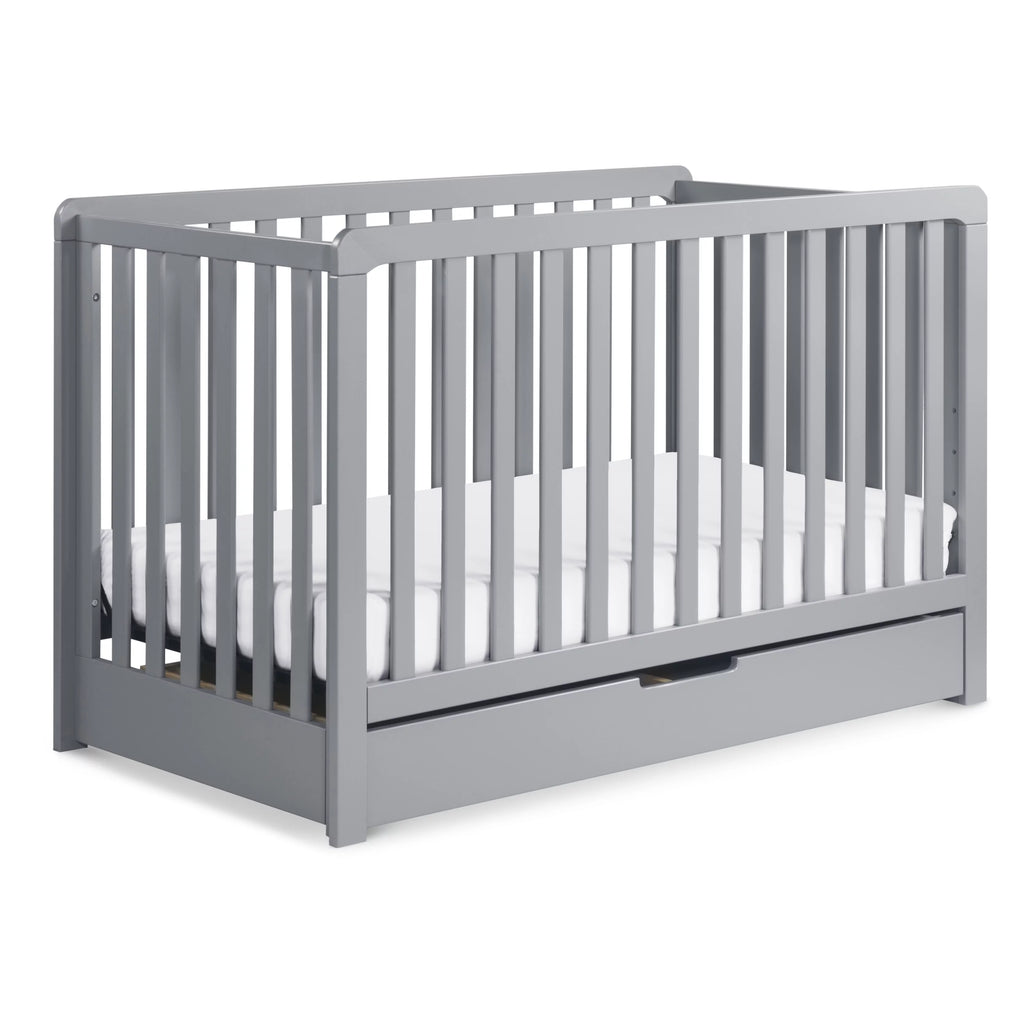 Gray 4-in-1 Convertible Crib with Trundle Drawer L40108