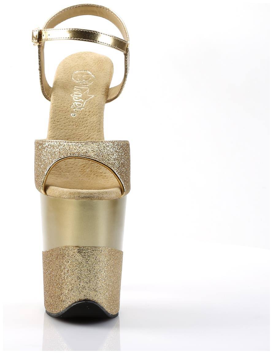 Gold 8x22 Heel Ankle Strap Platform S T8399