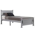 Gray Solid Pine Wood Twin Bed Frame with Headboard A1420