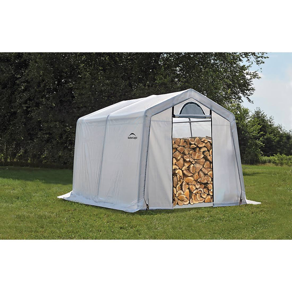 10 ft. x 10 ft. x 8 ft. Firewood Seasoning Shed M18095