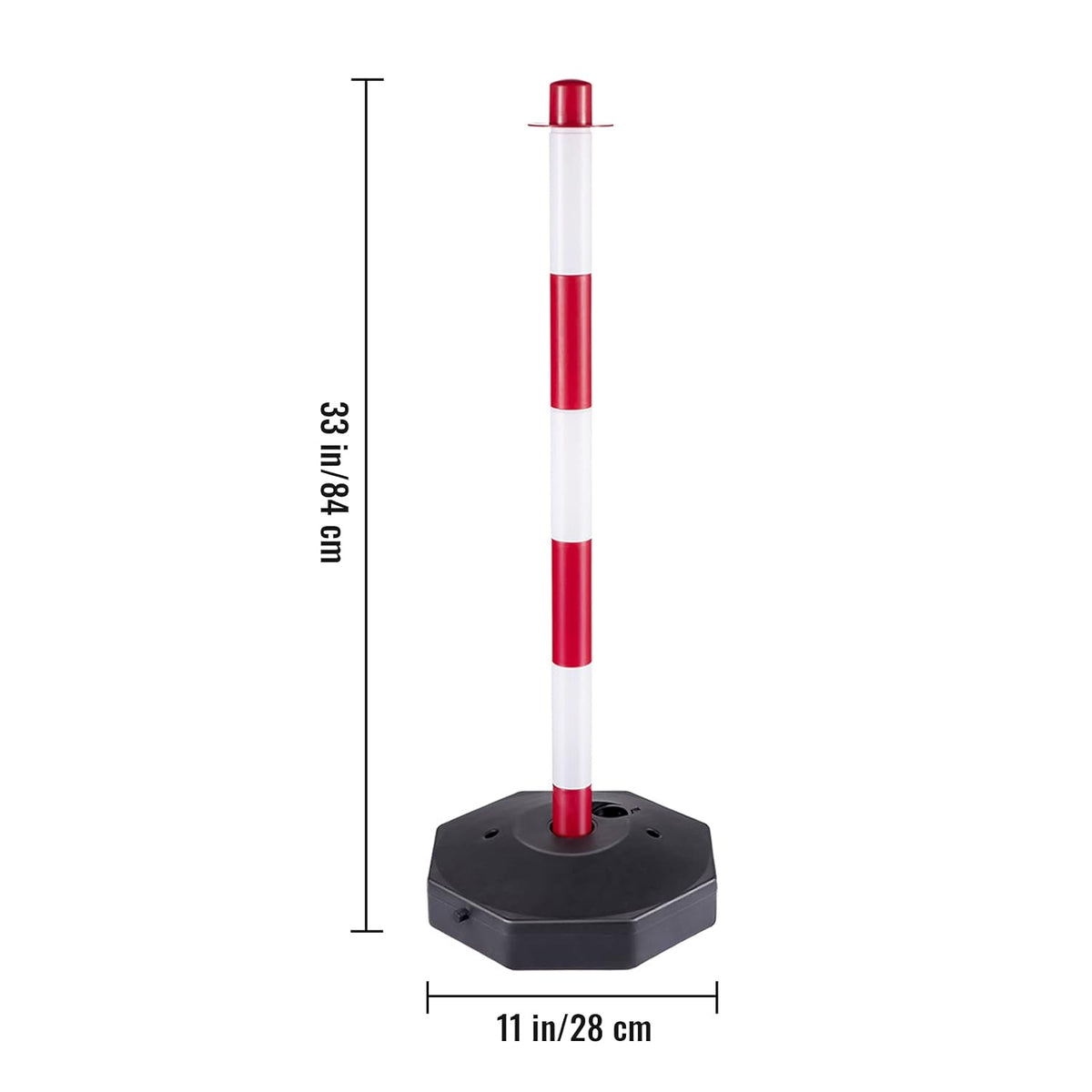 White PE Plastic Stanchion Kit with 32ft Chain and 8 S-Hooks U1573