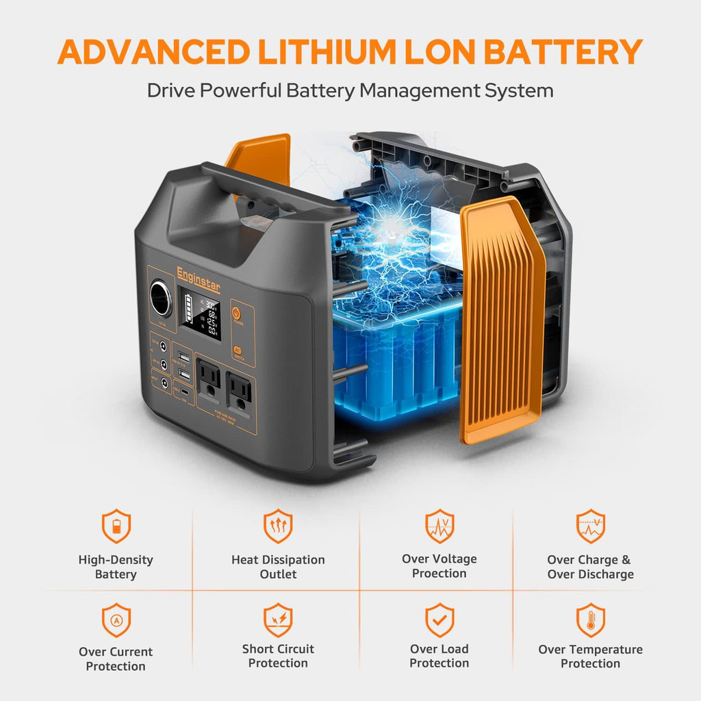 300W Solar Generator with 60W Solar Panel and 80000mAh Portable Power Station with AC Outlet E919087