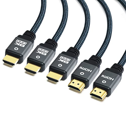 8K HDMI Cable 6.6ft 3 Pack Nylon Braided Q2094