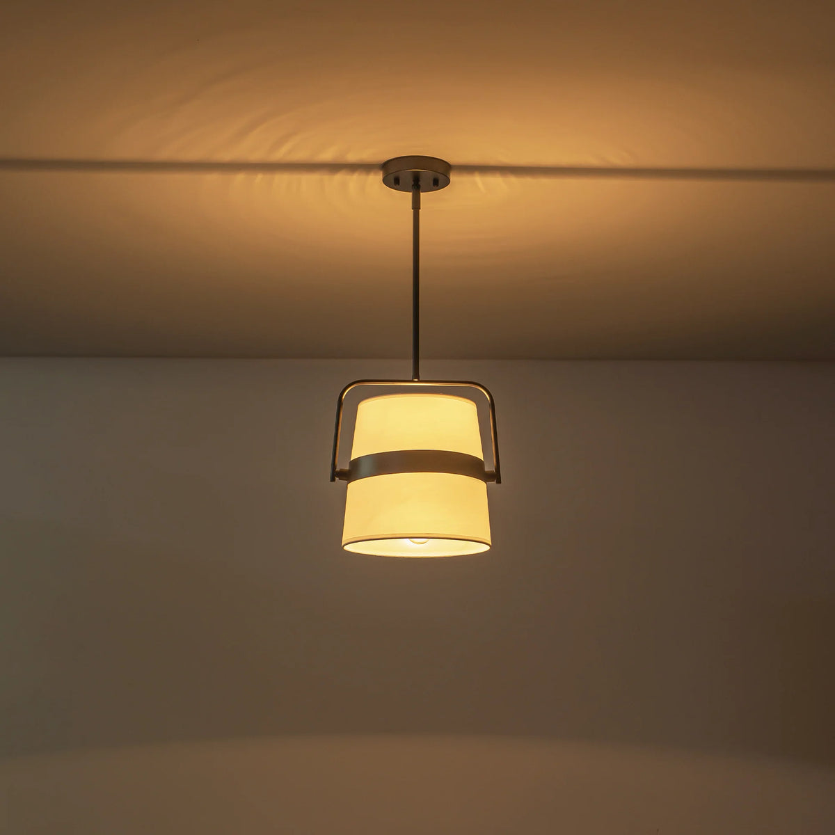 2-Light Drum Fabric Pendant A313