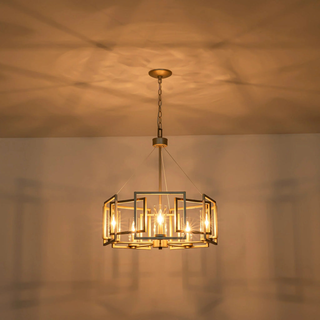 5-Light Dimmable Drum Chandelier Y308704