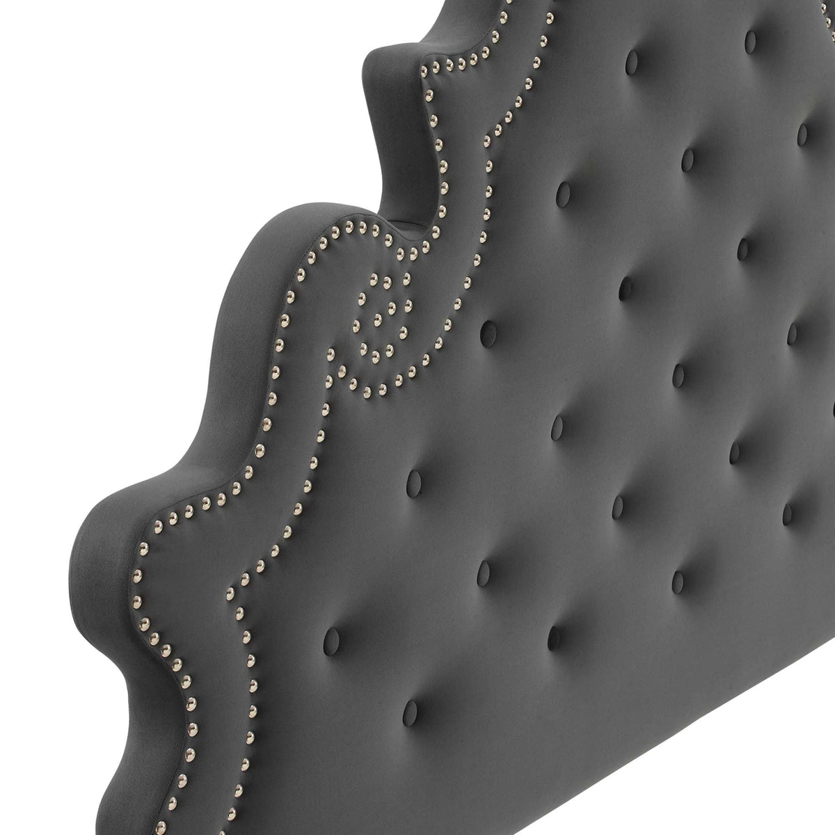 Twin Headboard Charcoal Velvet E96920