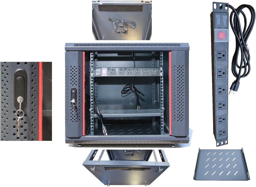 12U 35 Inch Deep Portable Locking Server Rack Cabinet I316694