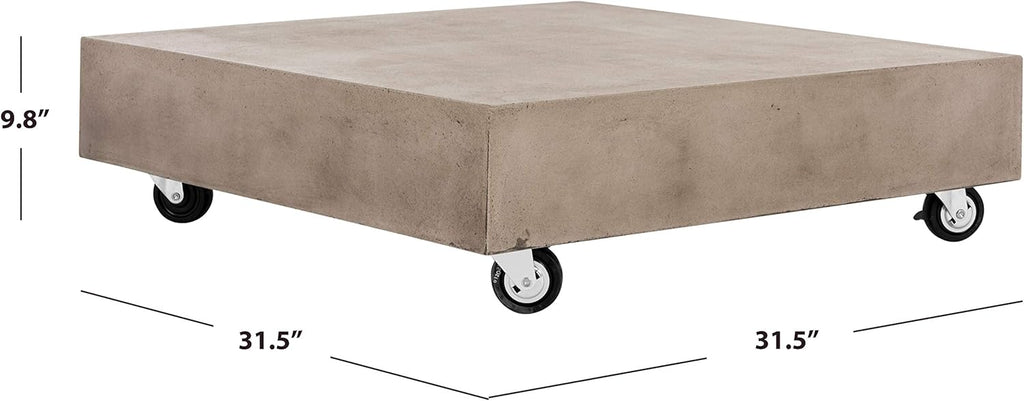 Dark Grey Concrete Coffee Table with Caster Wheels X728018