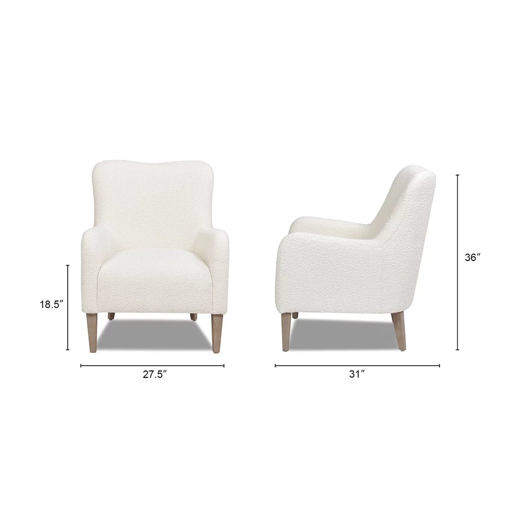 Ivory White Boucle Accent Chair L451731
