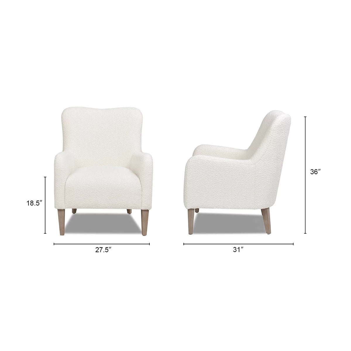 Ivory White Boucle Accent Chair L451731