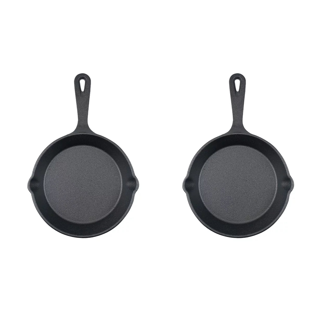 2pcs Mini Cast Iron Skillet Non-stick Frying Pan D613692