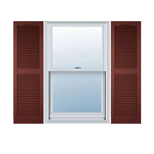 14 1/2 inch x 86 inch Vinyl Open Louver Shutters with Shutter-Loks (Per Pair) J71795