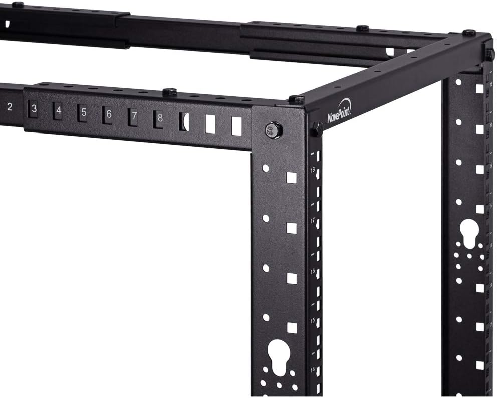 12U 4-Post Open Frame Server Rack Black B542
