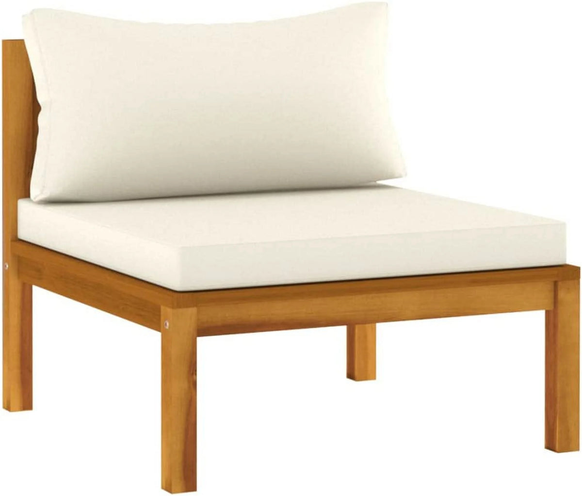 Patio Chairs with Tea Table and Cushions Acacia Wood Outdoor Furniture Set E38028
