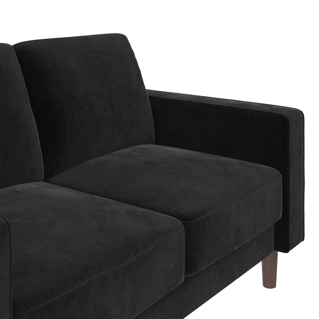 Black Velvet Loveseat 2 Seater Sofa G18134