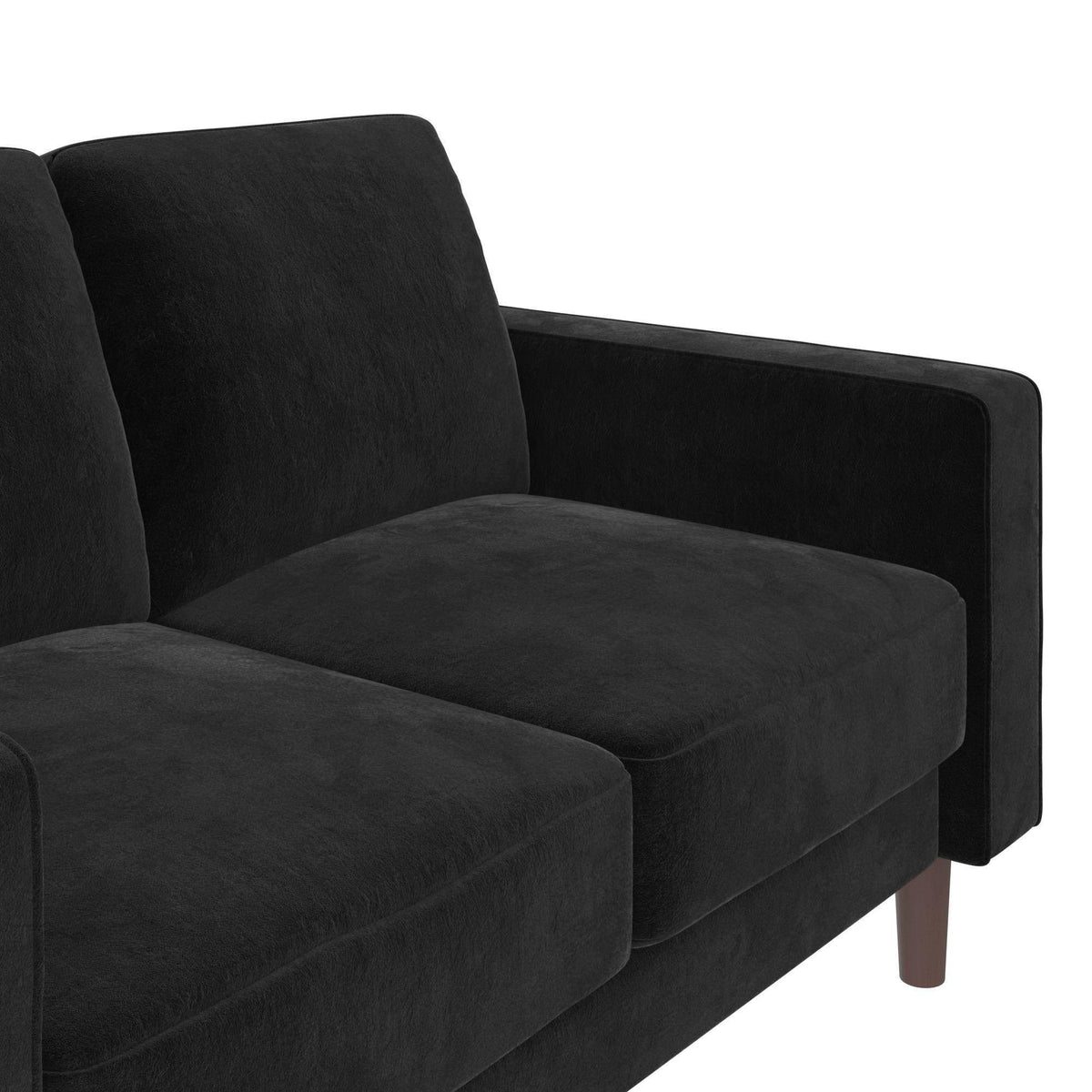 Black Velvet Loveseat 2 Seater Sofa G18134