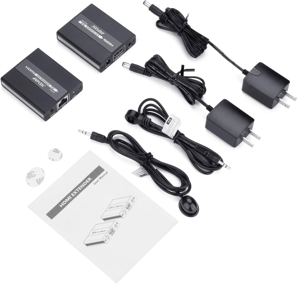 1080P HD HDMI Extender over Single CAT5/5E/6 Ethernet Cable with IR Blaster, Pack of 2 W8265