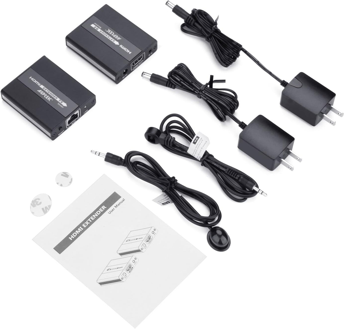 1080P HD HDMI Extender over Single CAT5/5E/6 Ethernet Cable with IR Blaster, Pack of 2 W8265