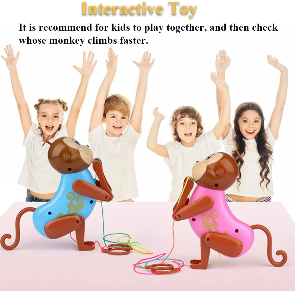 Pink Pull String Climbing Monkey Toy R736