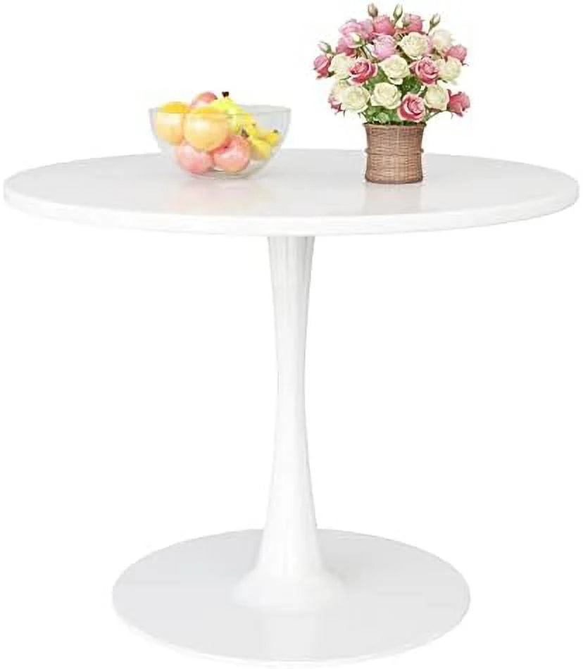 Black Round Dining Table 31.5" with Pedestal Base J668886