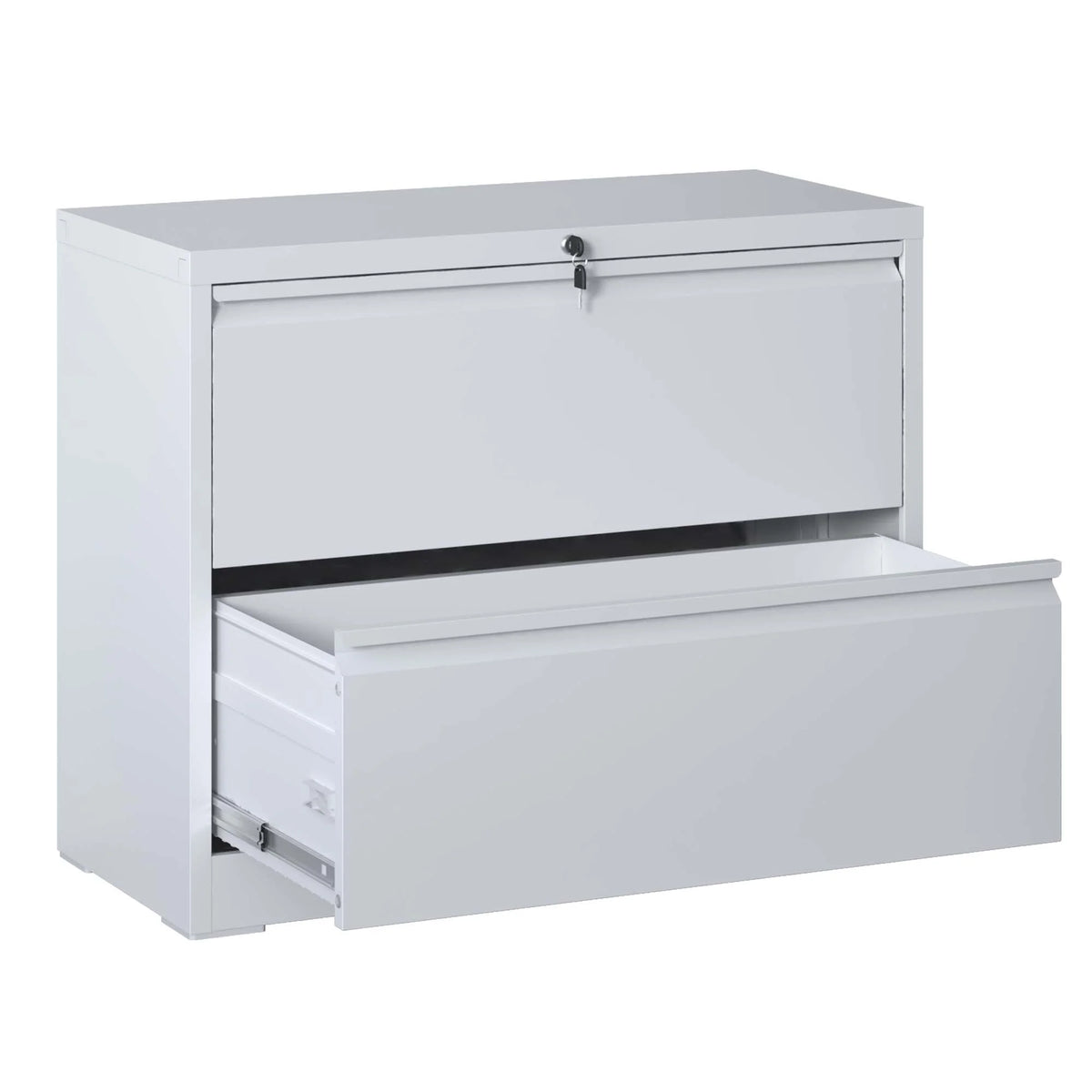 White 2 Drawer Locking Metal File Cabinet N251