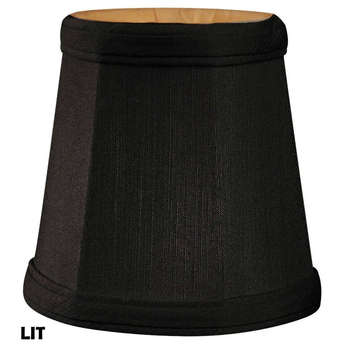 Silk Bell Candelabra Shade Set of 6 Black Gold G1411