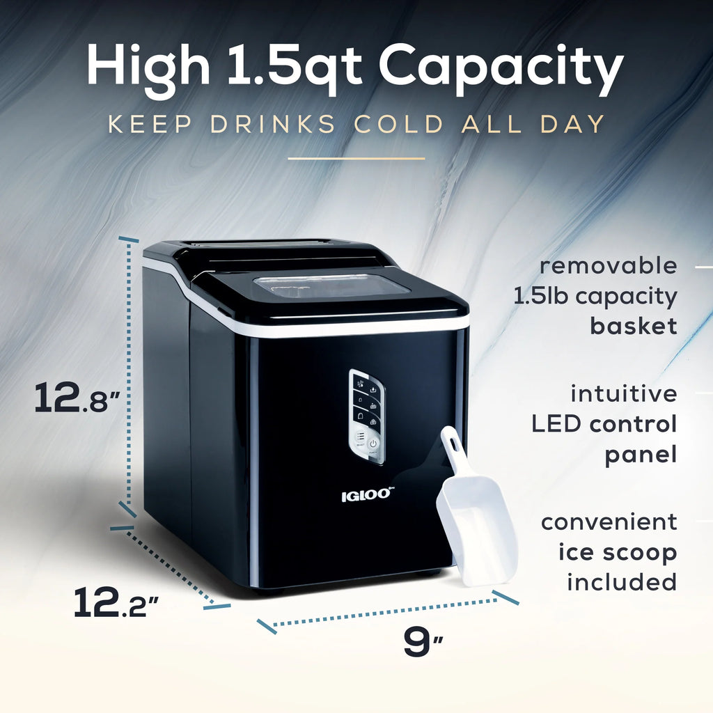 Black 26-Pound Automatic Self-Cleaning Ice Maker B4642