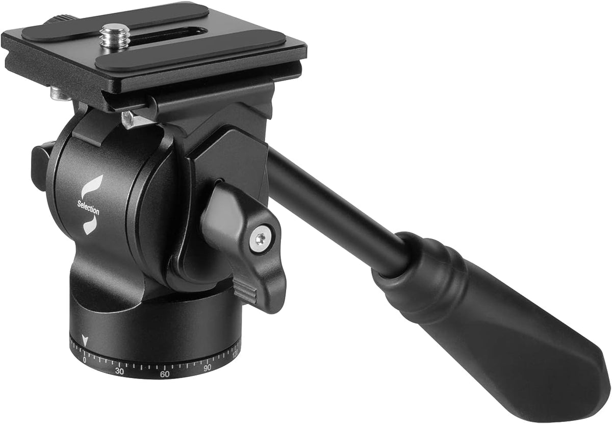 Fluid Head Pan Tilt Head with Quick Release Plate for Compact Video Cameras and DSLR Cameras, Pack of 2 S242