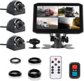4CH Dash Cam Backup Camera 7.0'' Monitor Recording DVR Front & Sides & Rear VGA with Infrared Night Vision Lens D193