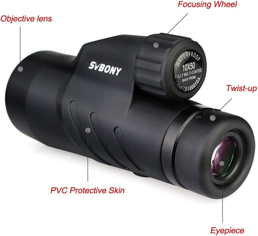 10x50 Waterproof Monocular Telescope with Case P442261