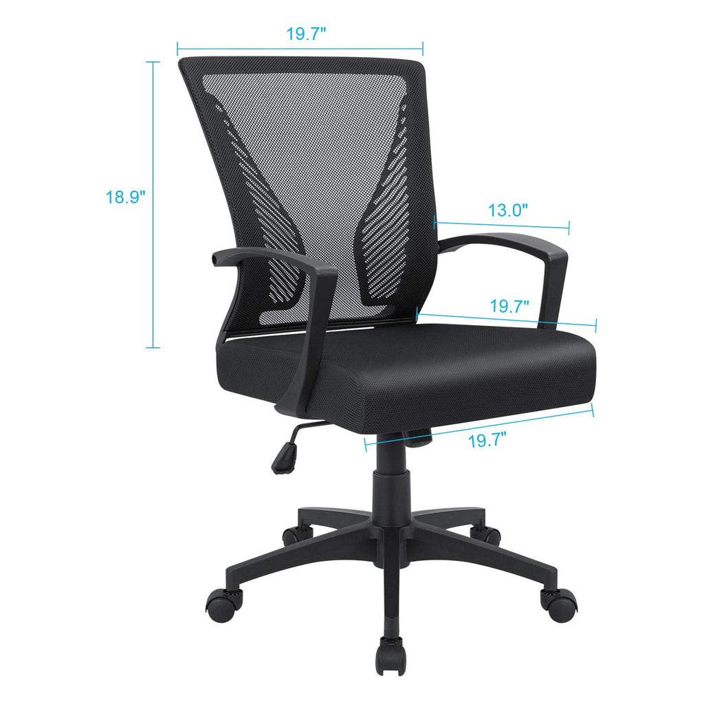 Black Ergonomic Mesh Office Chair with Lumbar Support N880379