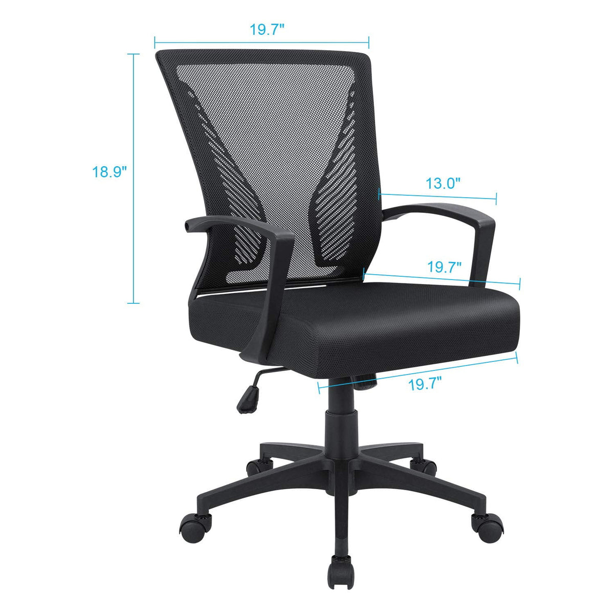 Black Ergonomic Mesh Office Chair with Lumbar Support N880379
