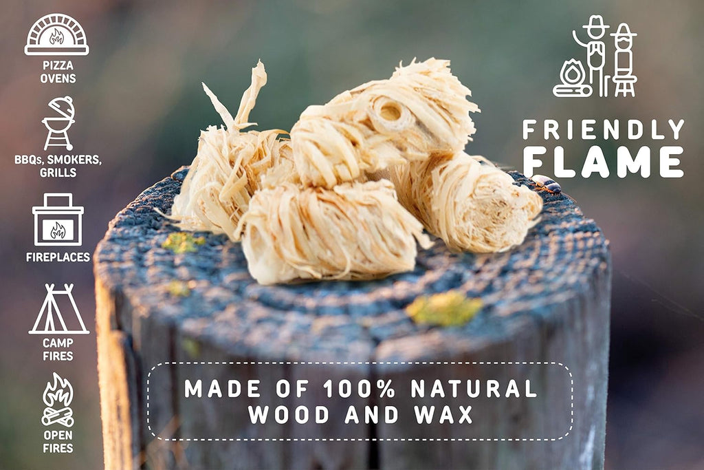 35pcs Natural Wood and Wax Firestarters N112