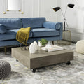 Dark Grey Concrete Coffee Table with Caster Wheels X728018
