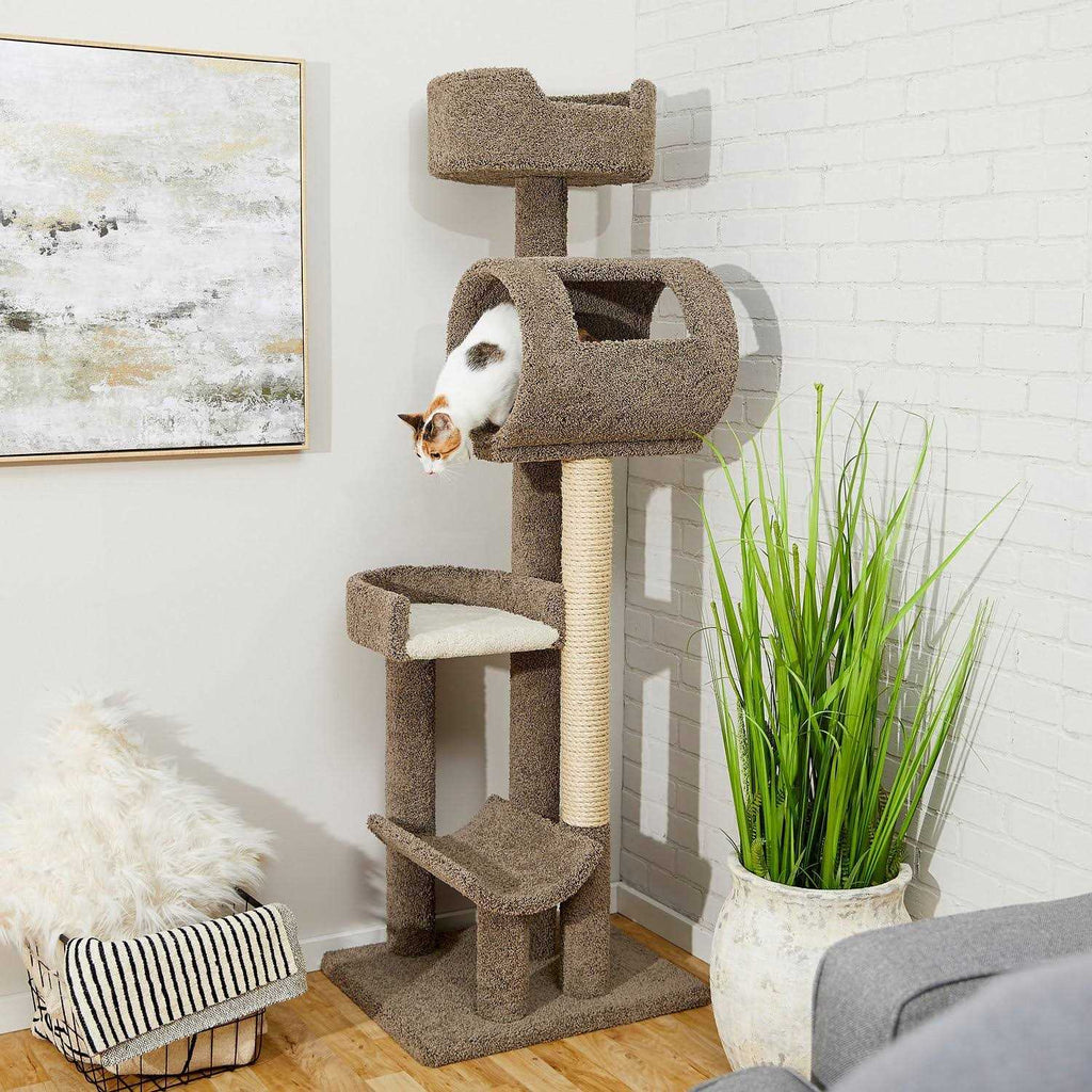 69-in Real Carpet Wooden Cat Tree D498636