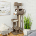 69-in Real Carpet Wooden Cat Tree D498636