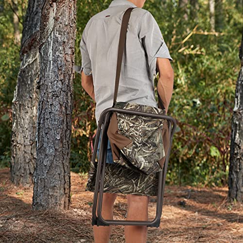 Camouflage Folding Seat Stool with Storage Pocket J297556