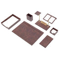 10 Piece Brown Leather Desk Organizer A773607