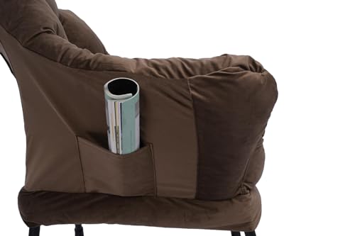 Blue Upholstered Lounge Chair with Ottoman M8632