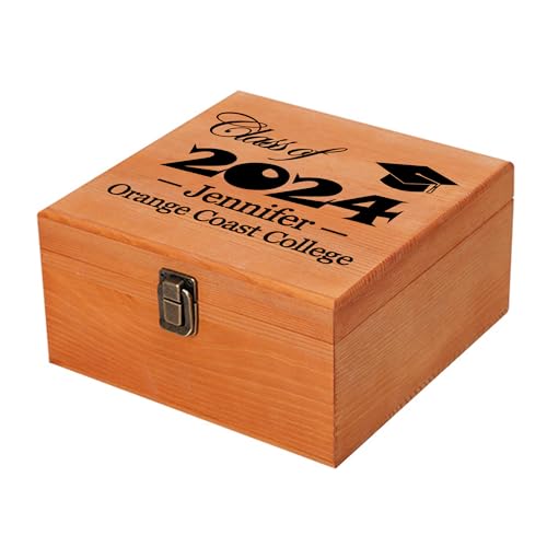 Custom Graduation Wooden Box with Name & Grad Year C826